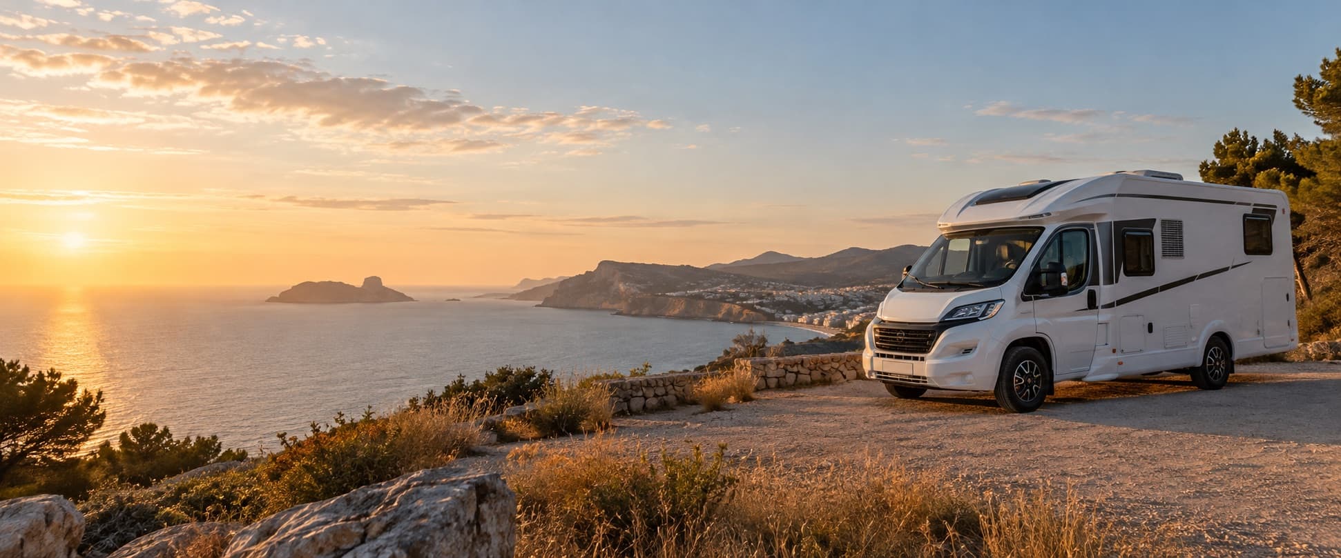 Vehículo de caravaning en ruta